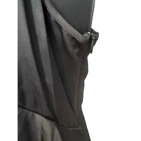 NWT The Kooples Black Long Ruffle Slip Dress Asymmetrical Hem‎ Size US 8 - Picture 13 of 13